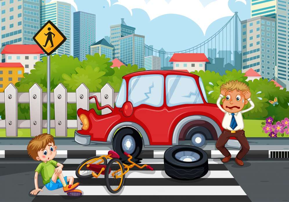 auto-ongeluk kinderen online puzzel