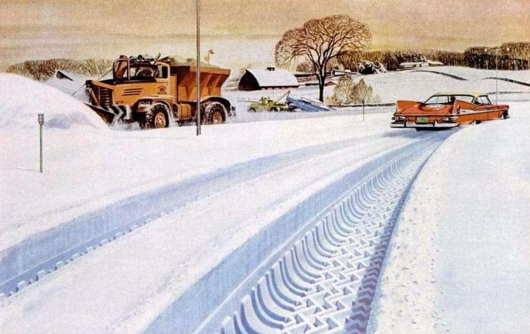 селска сцена със снегорин онлайн пъзел
