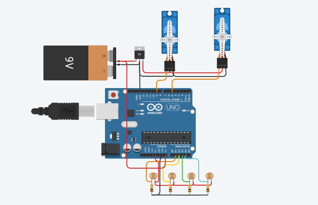 Seguidor de luz Arduino puzzle online a partir de foto