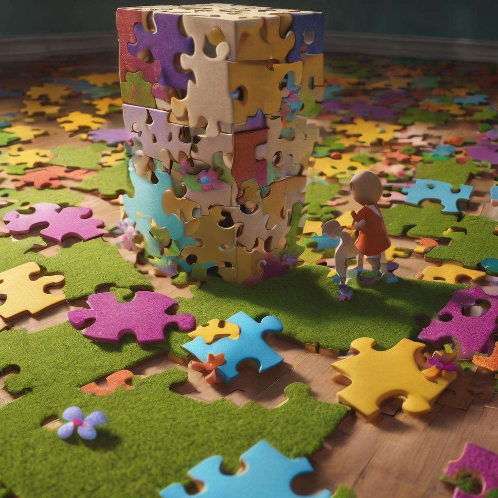 Fall of the Jigsaw Tower puzzle online from photo