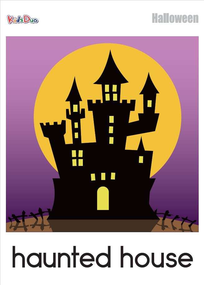 Haunted House Flashcard puzzle online from photo