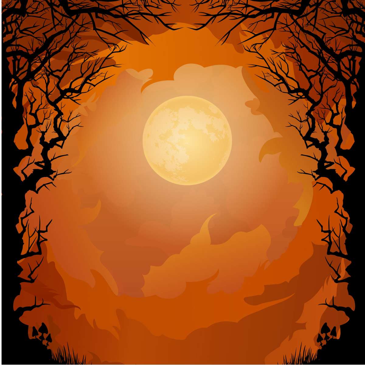 Осенняя луна онлайн-пазл