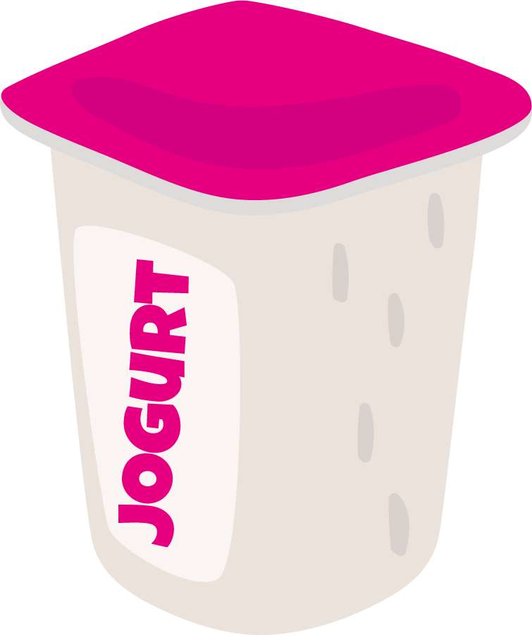Iogurte com tampa rosa puzzle online