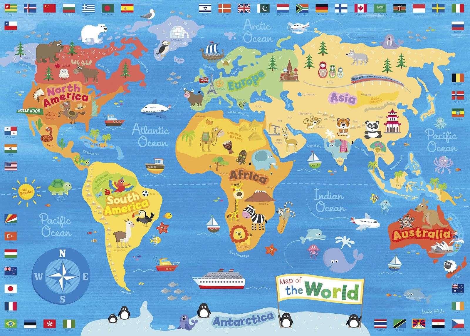 Mappa del mondo puzzle online