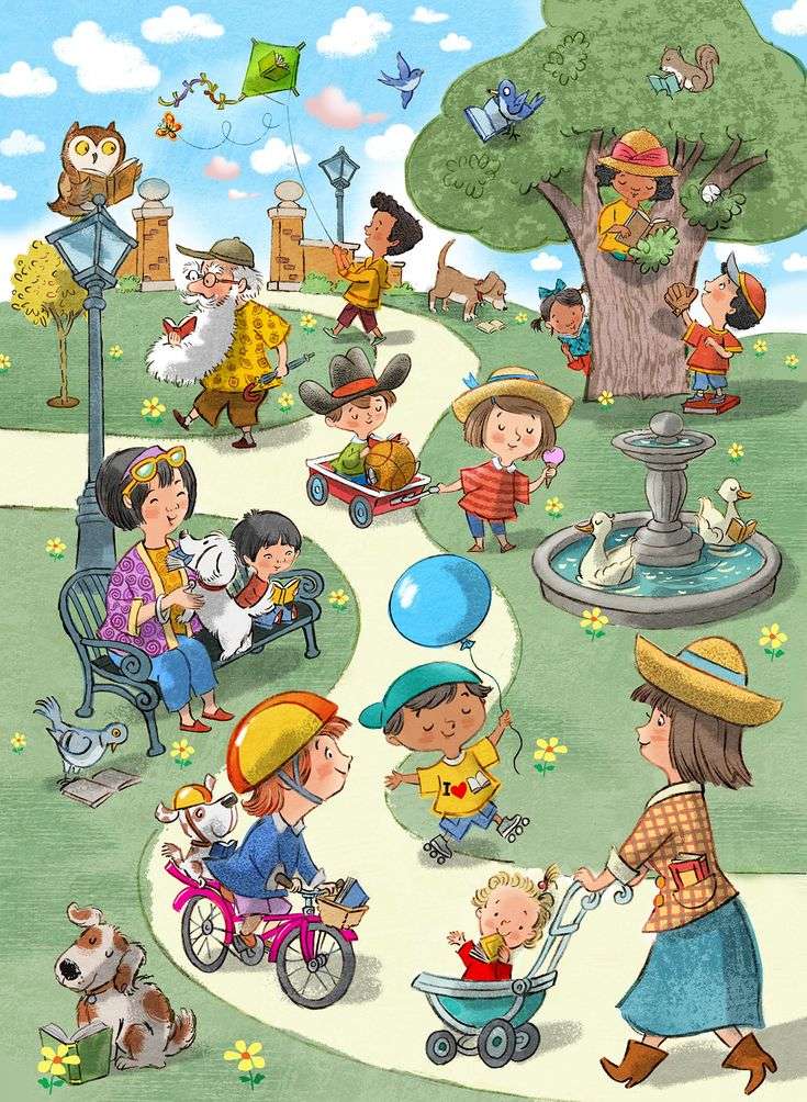 Park scene puzzle online from photo