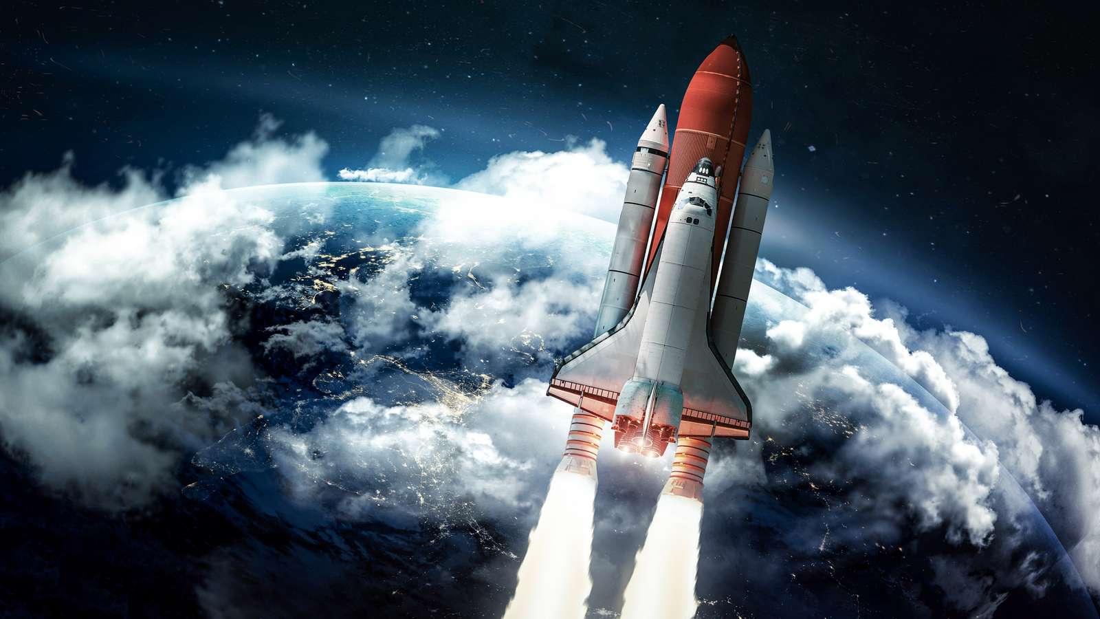 полет на ракета в космоса онлайн пъзел от снимка