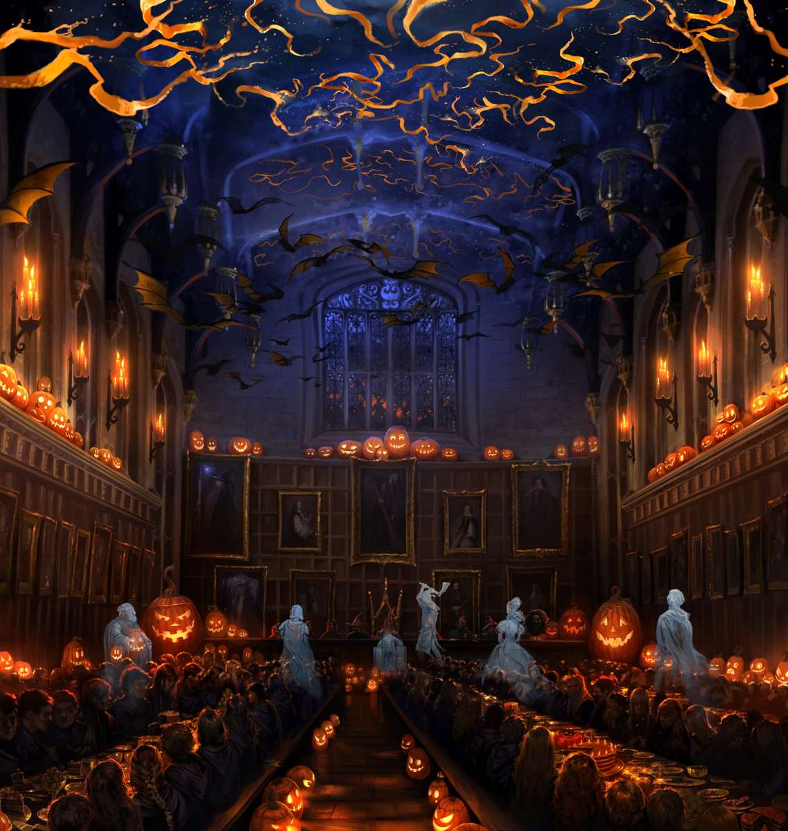 Хэллоуин в Хогвартсе пазл онлайн из фото