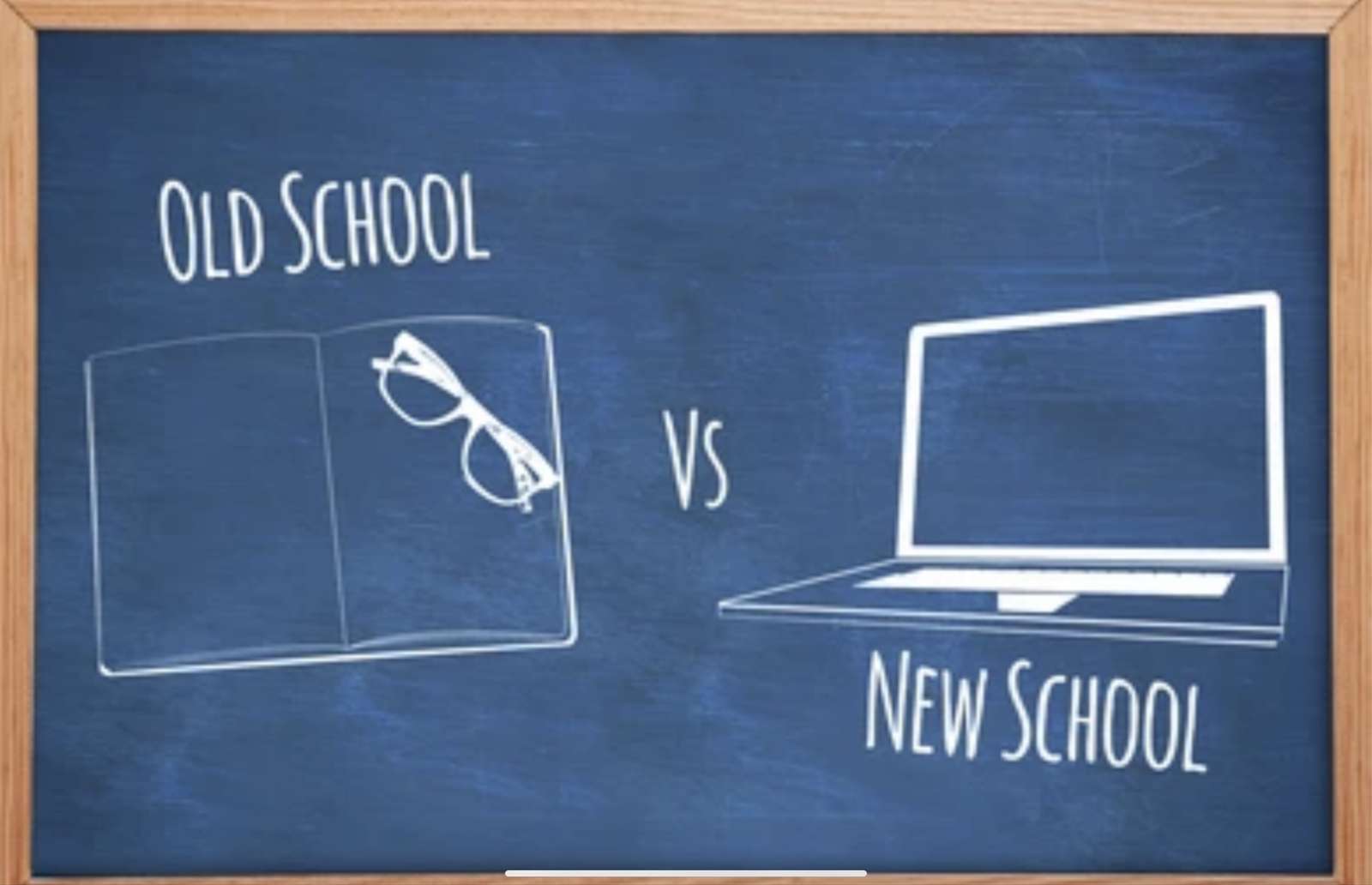 Старая школа и новая школа онлайн-пазл