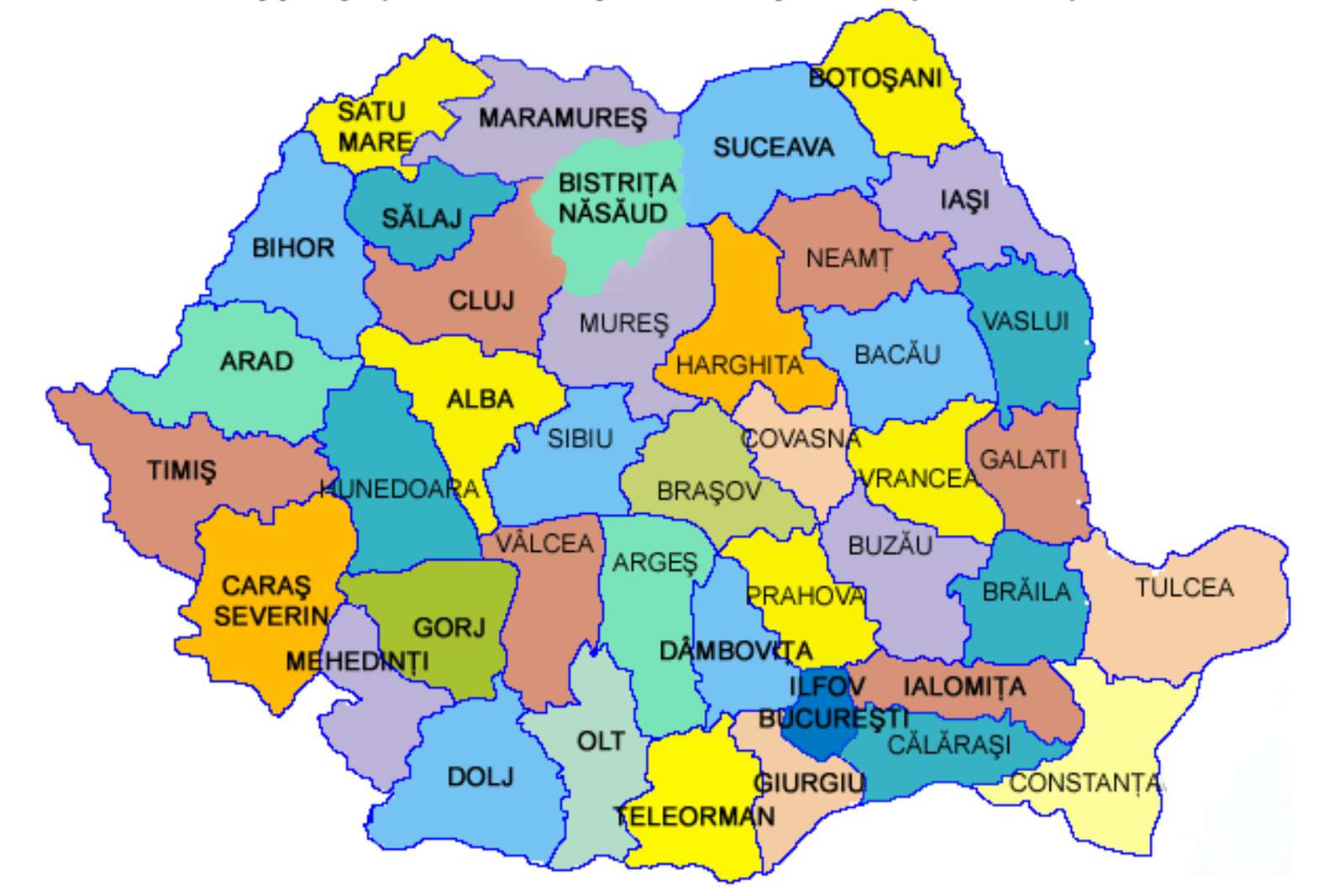 O mapa romeno puzzle online