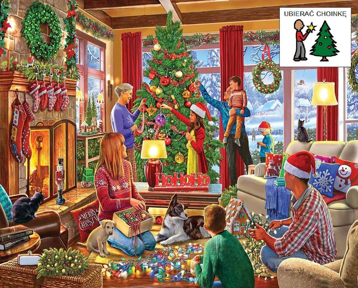 díszítse a karácsonyfát puzzle online fotóról