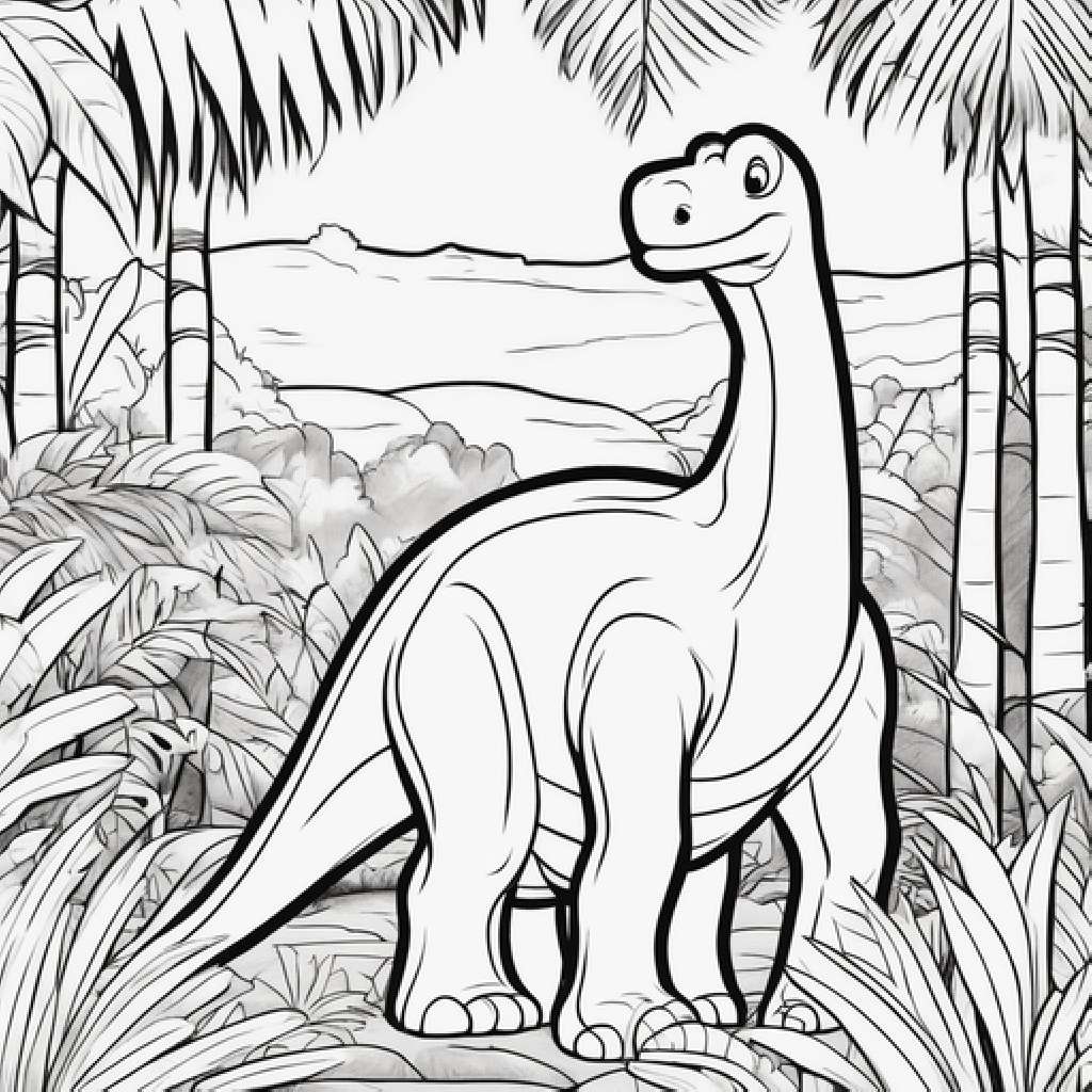 Динозавр в джунглях онлайн пазл