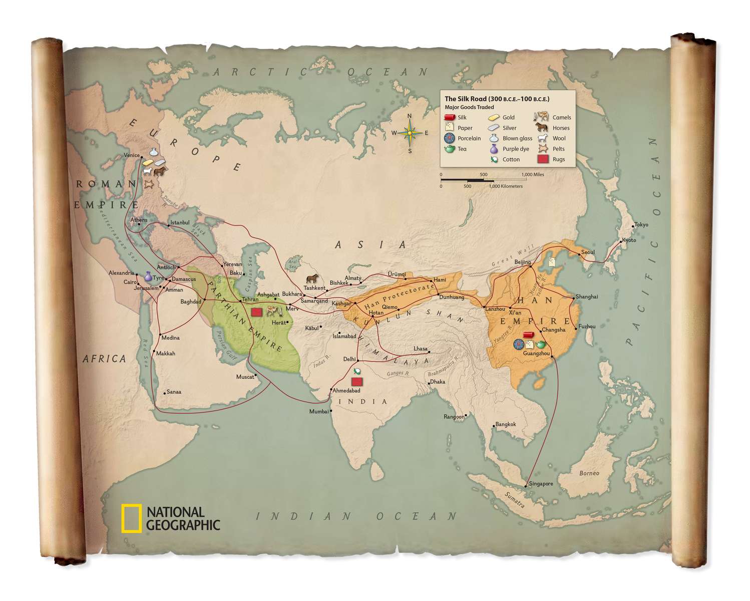 Silk road map puzzle online from photo