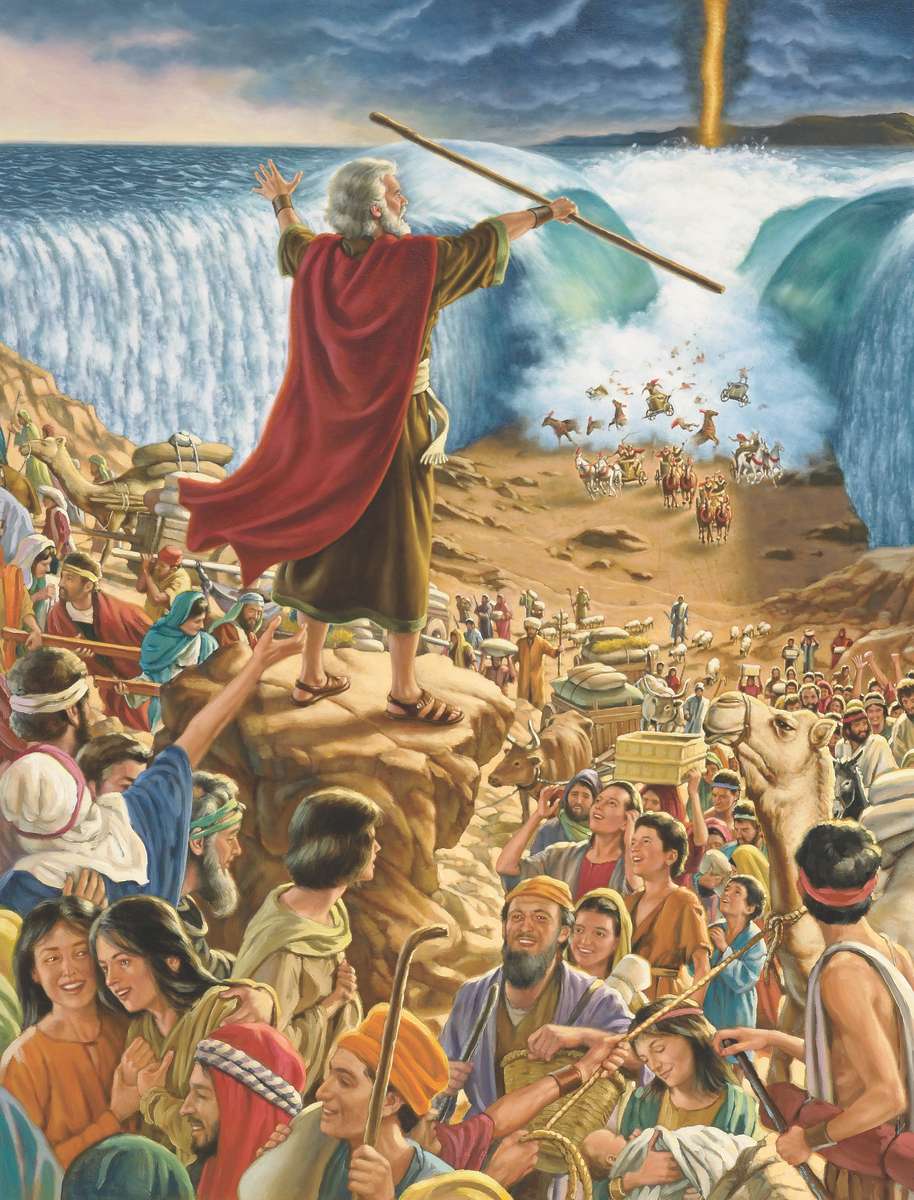 Moses und Rødehavet Online-Puzzle
