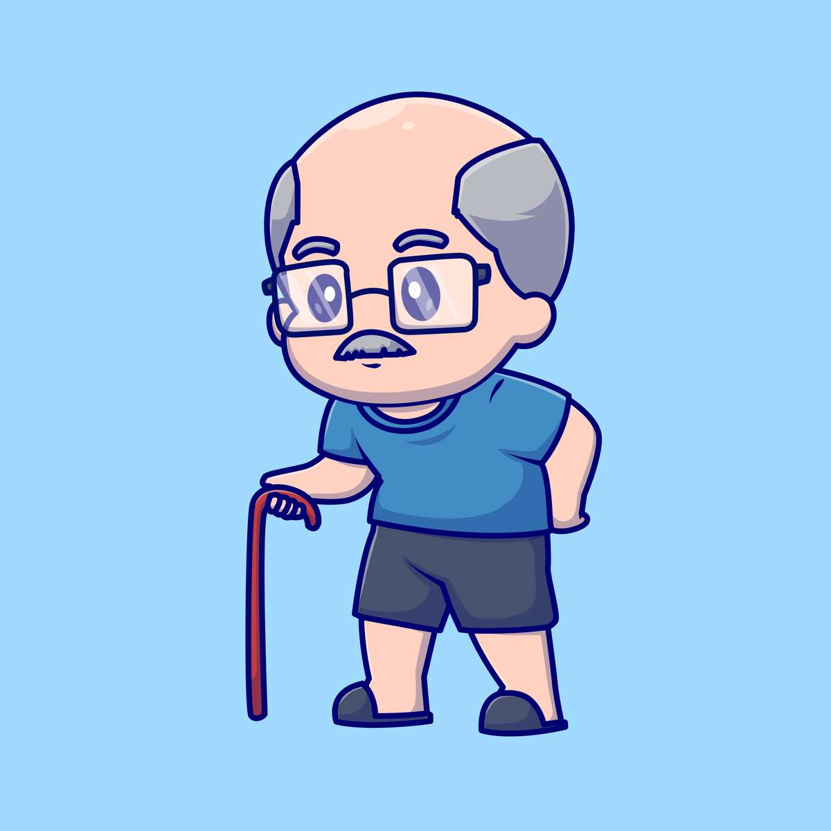 Old man cartoon online puzzle