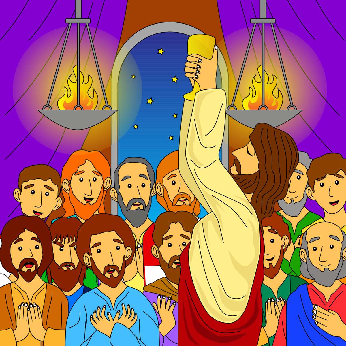 Jesús y los discípulos puzzle online a partir de foto