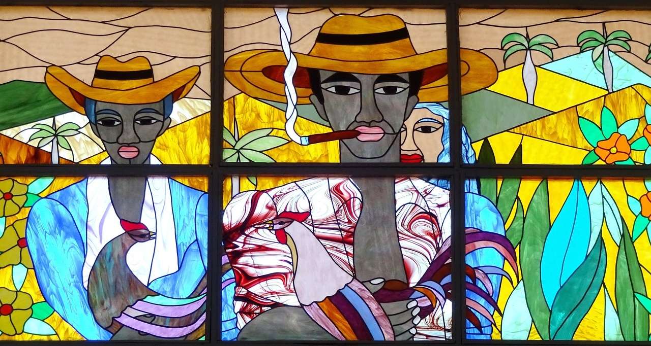 Kubanische Glasmalereien Online-Puzzle