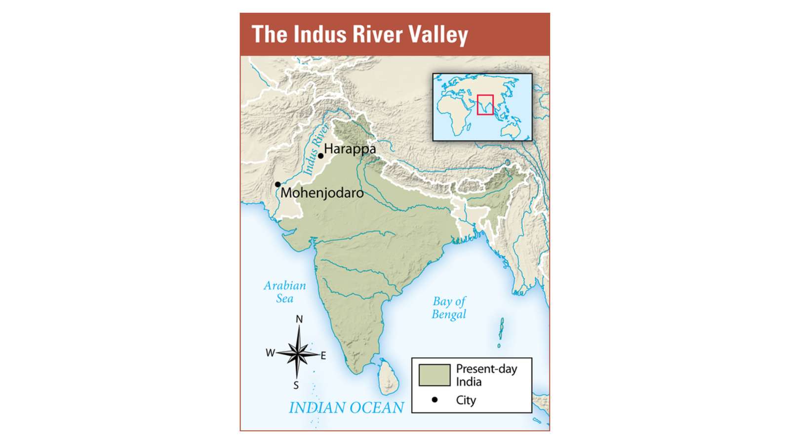 Karta över antika Indien pussel online från foto