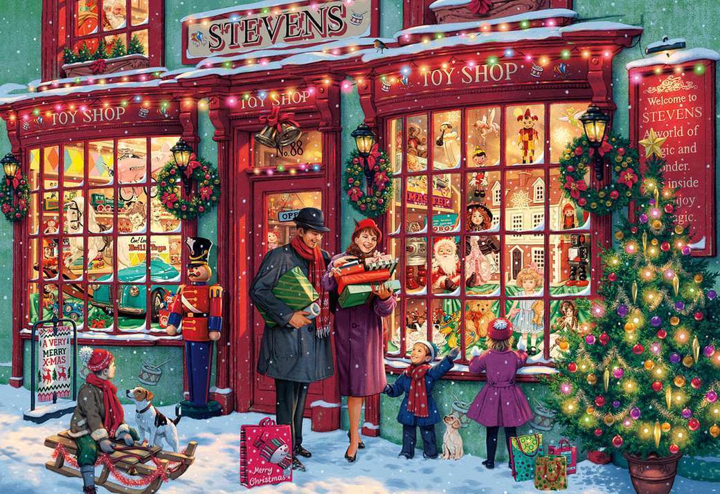 Christmas caroling puzzle online from photo