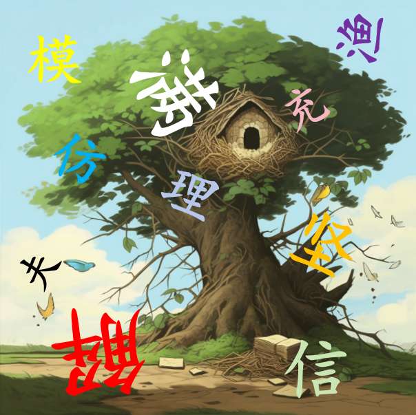 汉字拼图第六第八 pussel online från foto