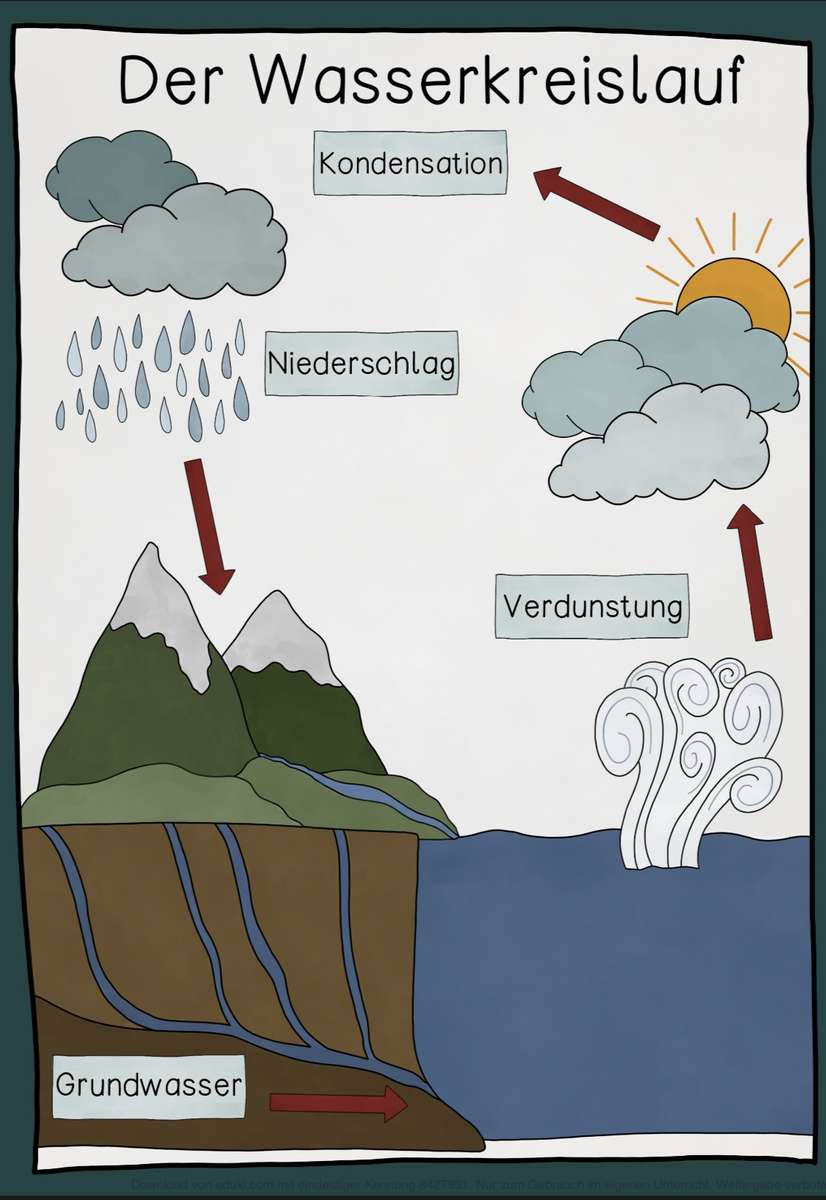 water cycle puzzle online from photo