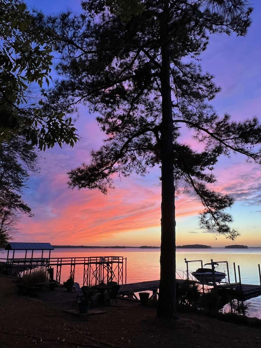 Ηλιοβασίλεμα της λίμνης Murray παζλ online από φωτογραφία