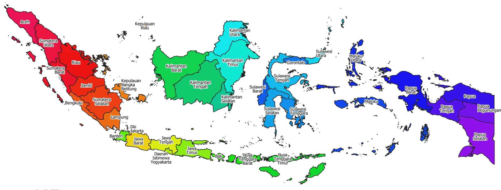 Peta Indonézia online puzzle