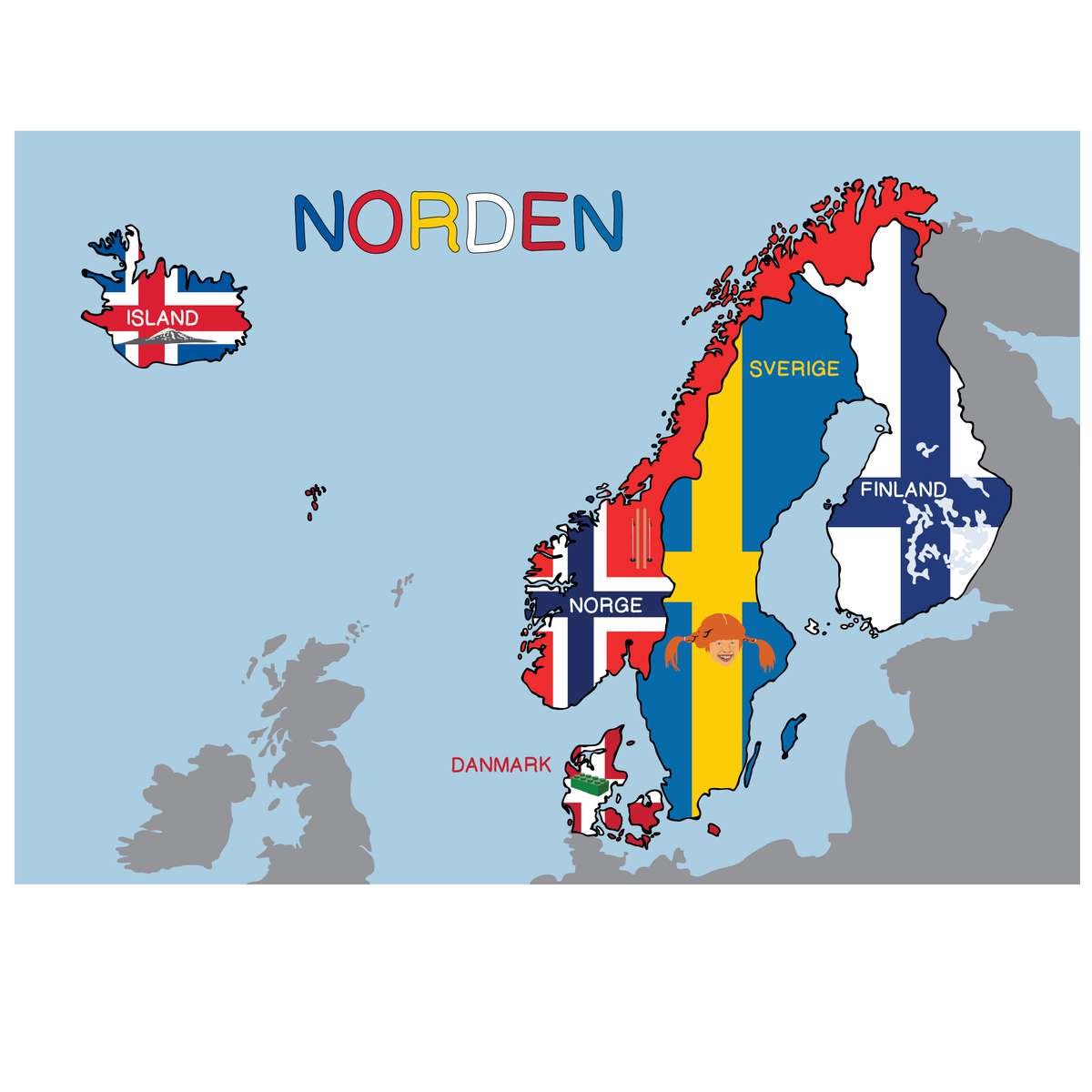 Geografi: Norden puzzle online from photo