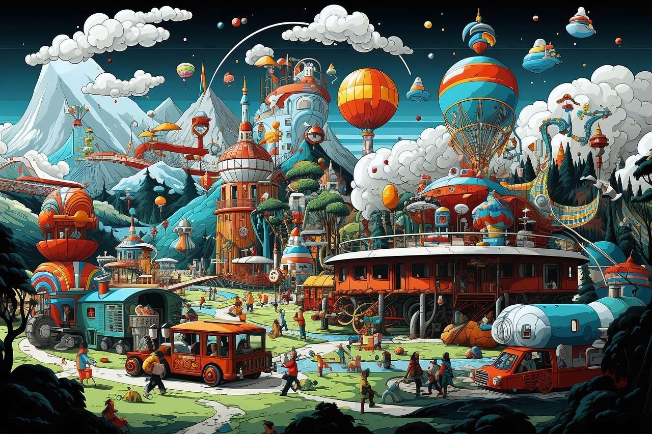 Fantasy város puzzle online fotóról