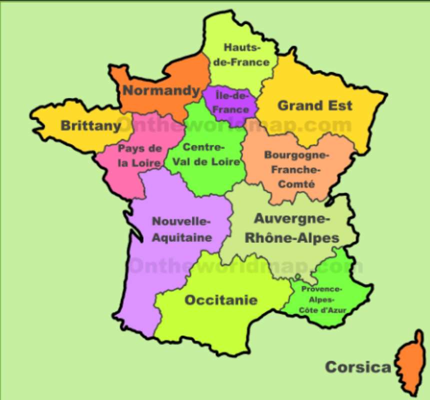 Пазл France_map онлайн пазл