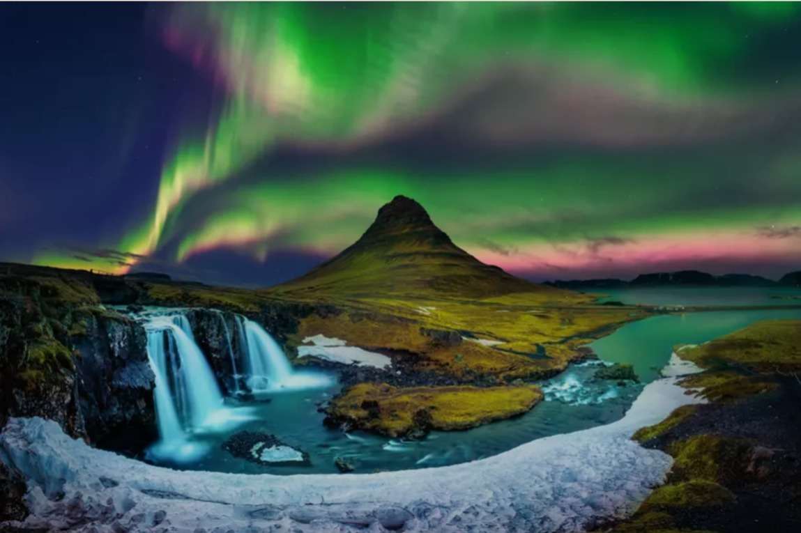 Aurora boreal na Ilha puzzle online