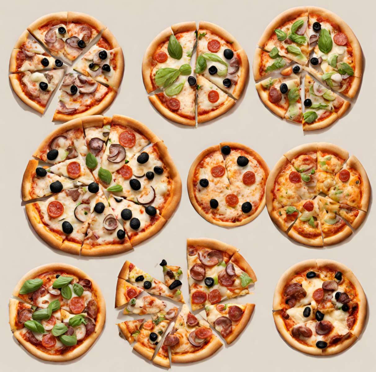 pizza puzzle of 9 online puzzle