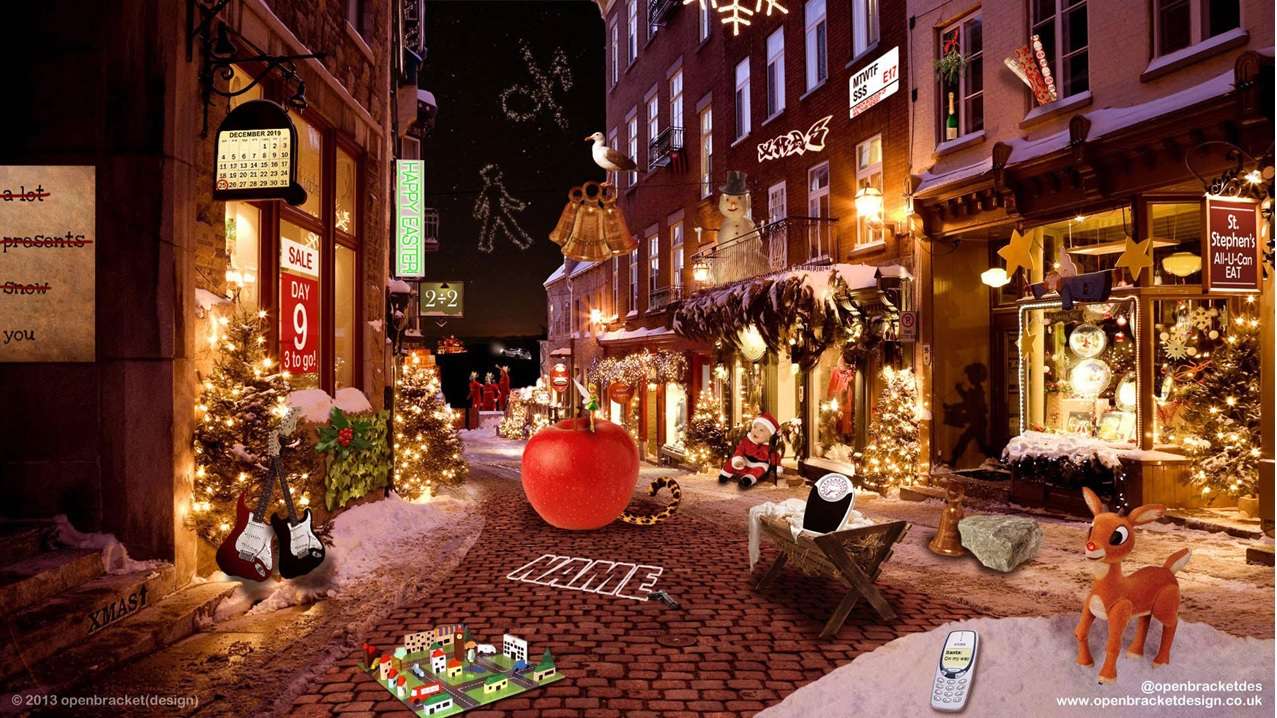 Xmas street puzzle online from photo