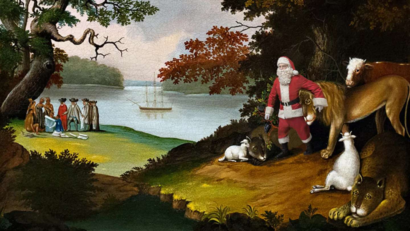 Weihnachtsmann-Gemälde Online-Puzzle
