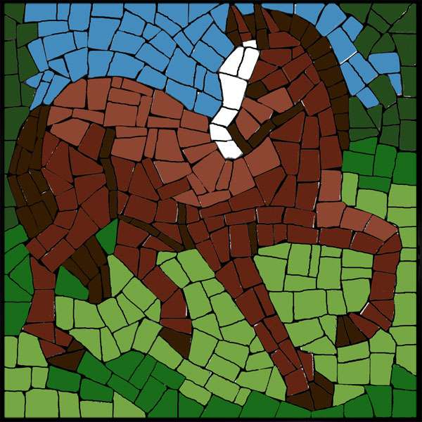 лошадь мозаика онлайн-пазл