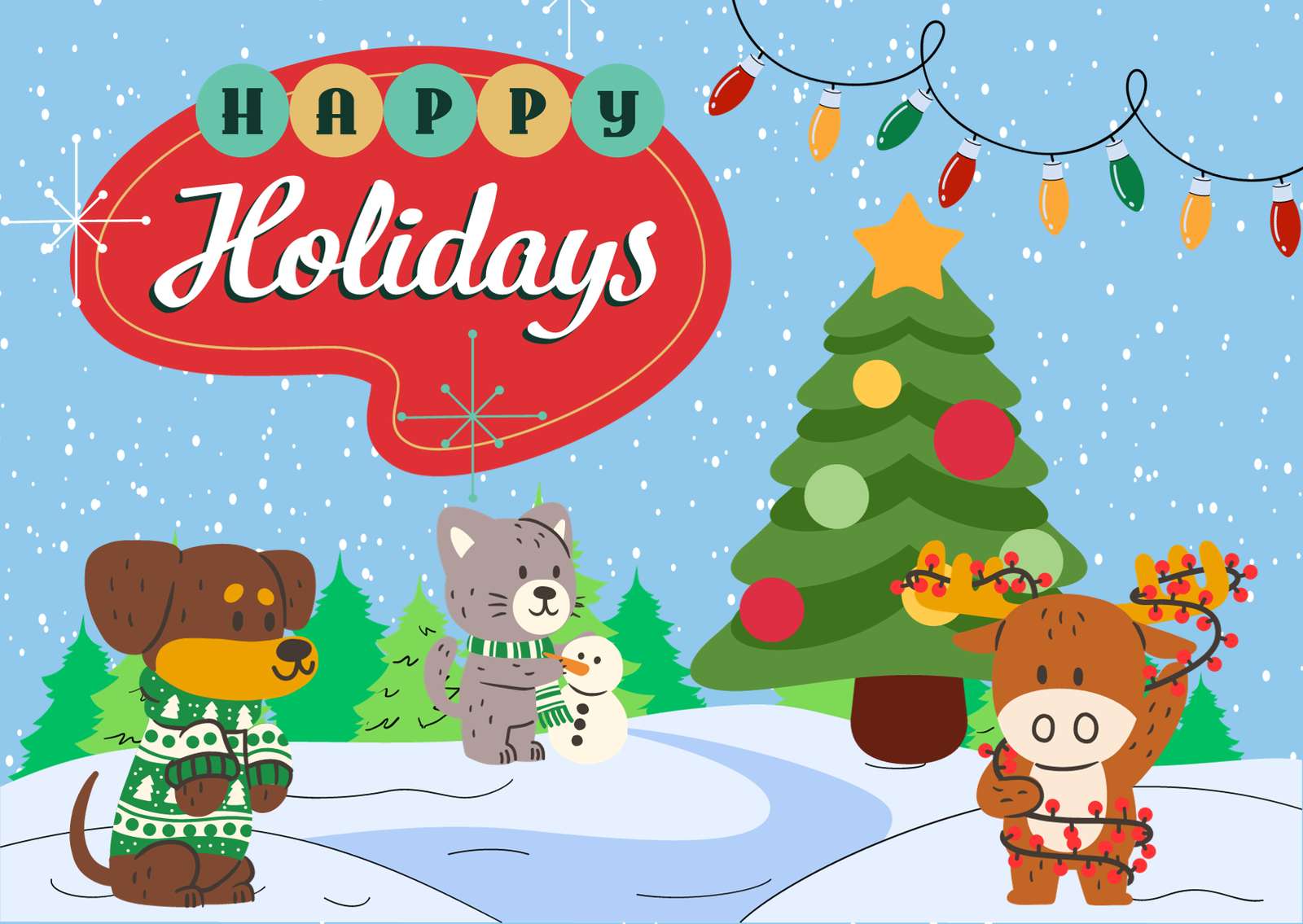 Happy Holidays puzzle online from photo