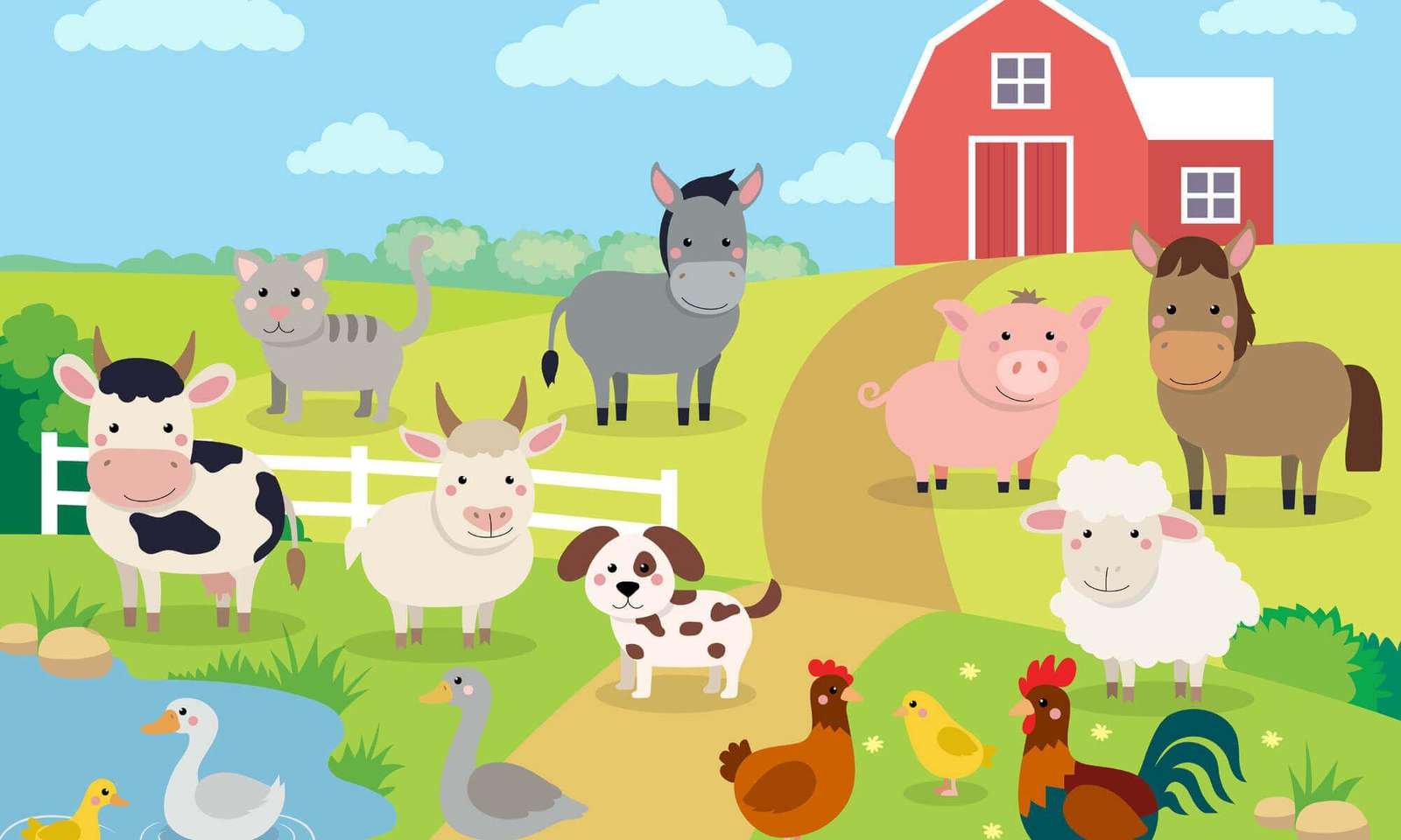 Animais de fazenda puzzle online