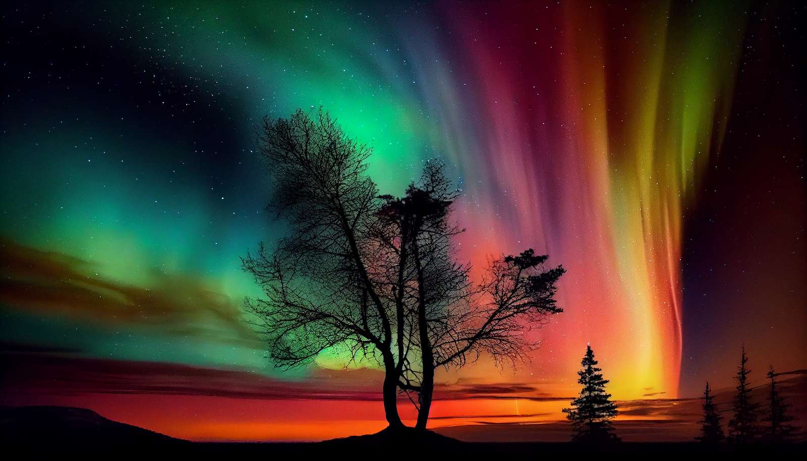 Aurora boreal puzzle online a partir de fotografia