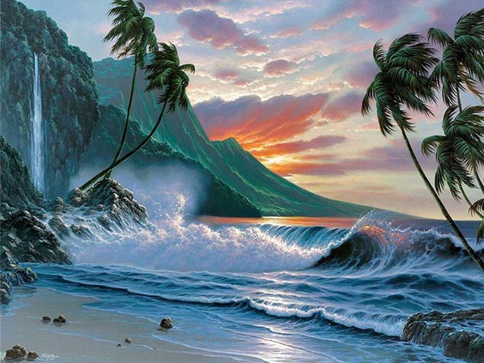 Palms In The Waves online puzzle