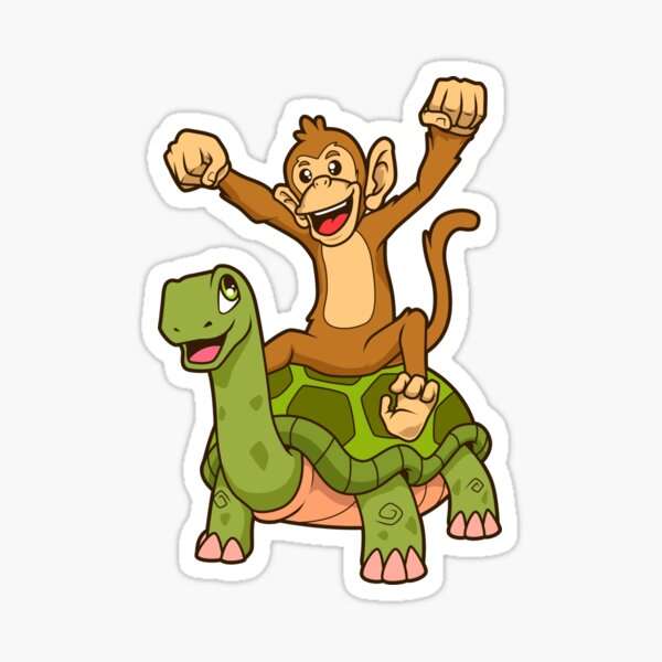 Мавпа і черепаха скласти пазл онлайн з фото