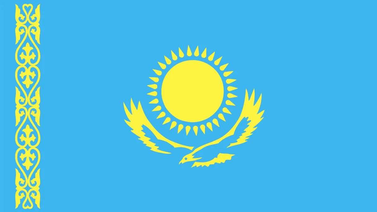 bandeira da República do Cazaquistão puzzle online a partir de fotografia