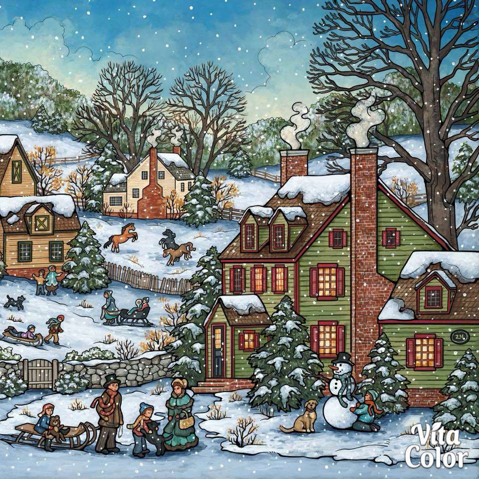 Christmas neighbors puzzle online from photo
