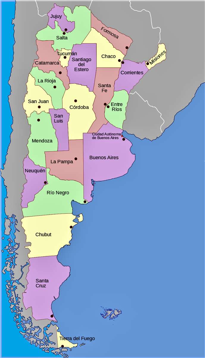 Argentína térképek puzzle online fotóról