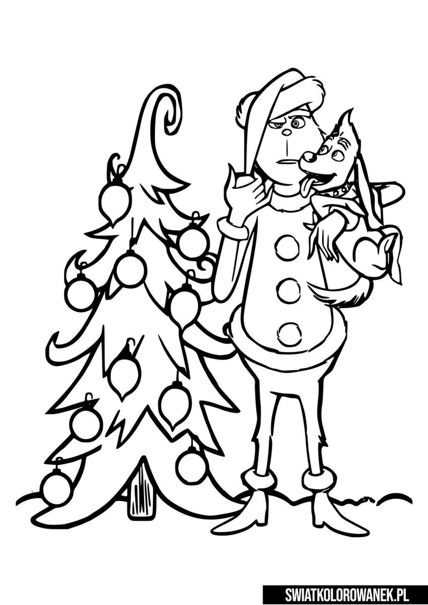 クリスマスツリーを持つグリンチ オンラインパズル
