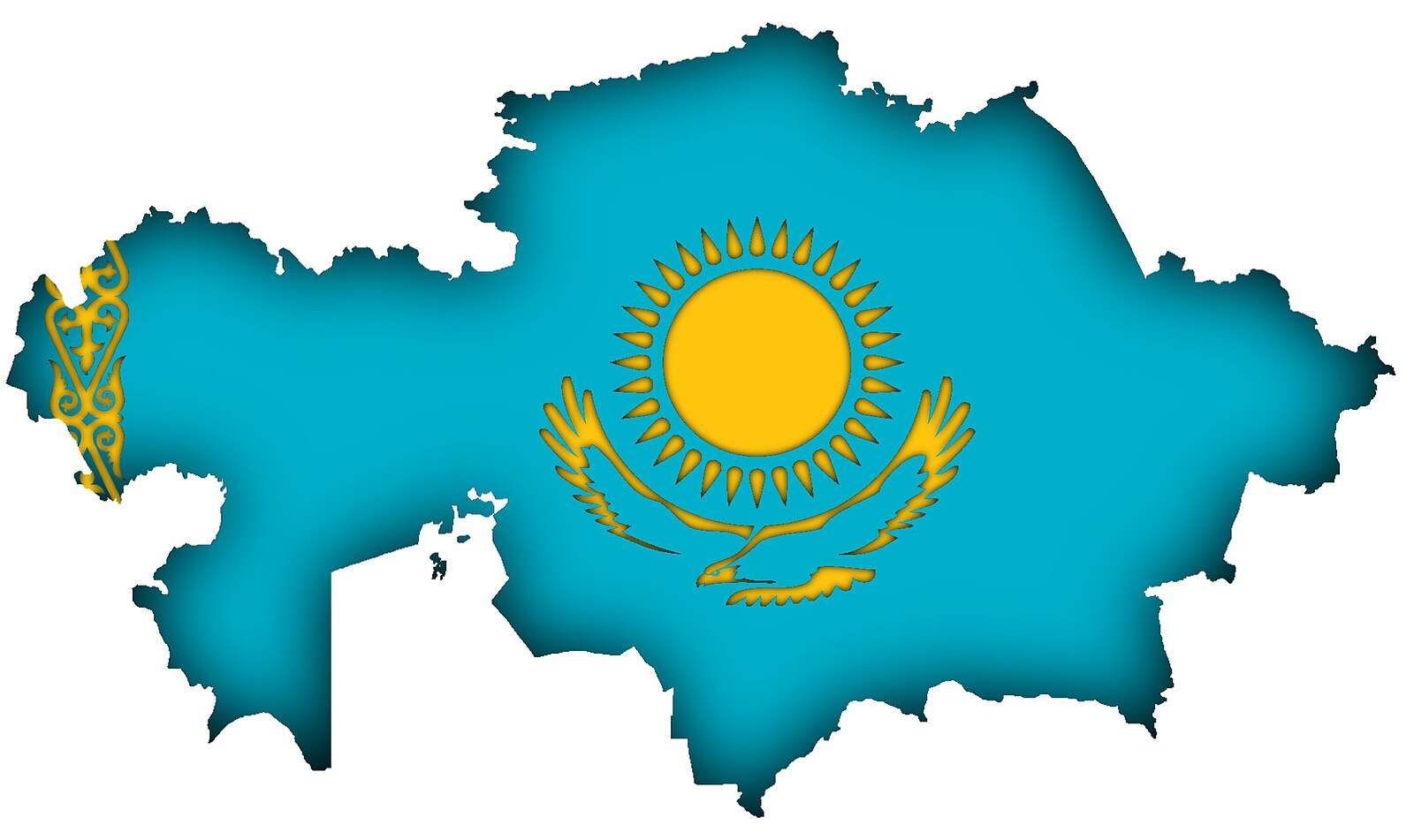 Republiken Kazakstans flagga. Pussel online