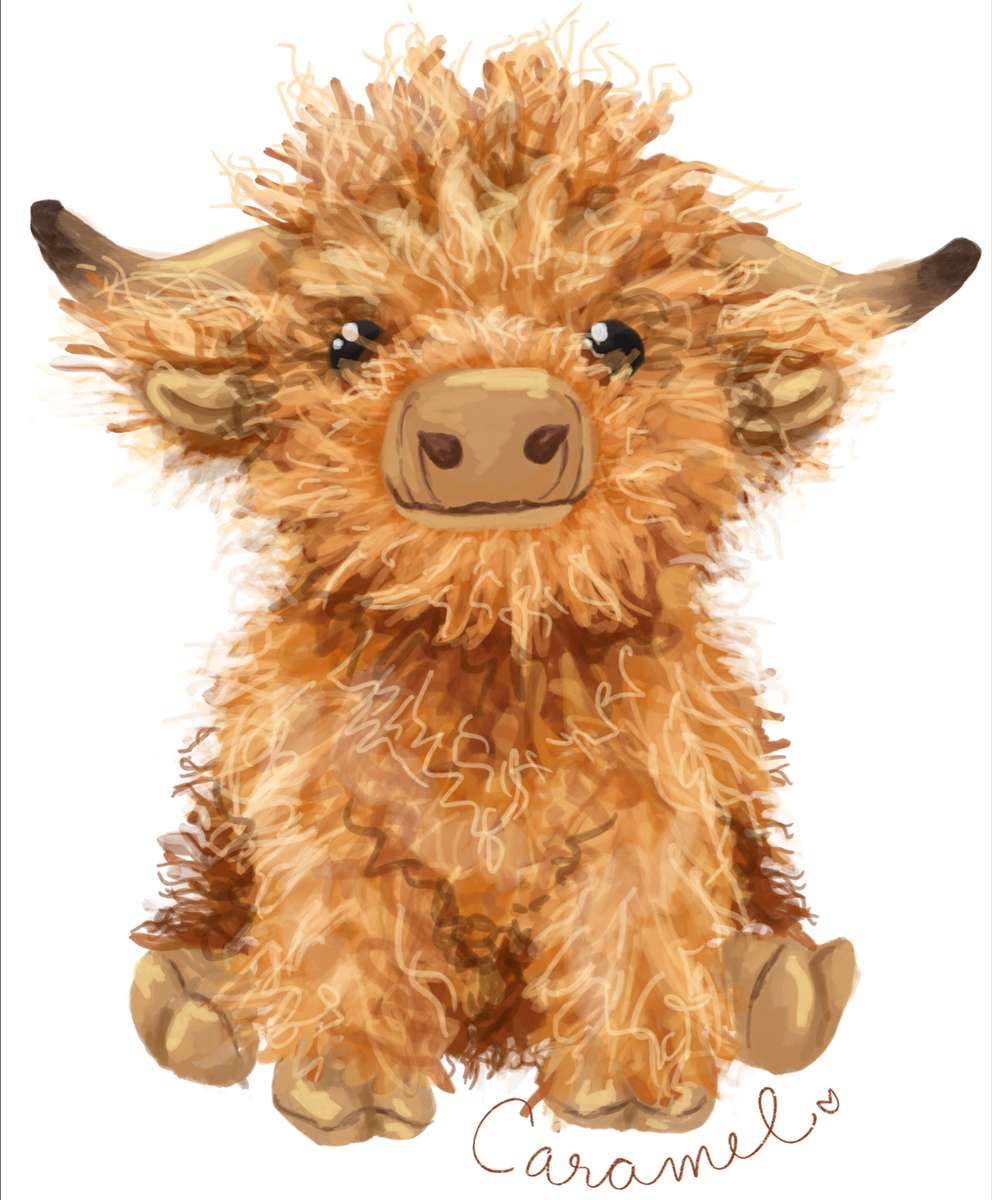 Caramel the Highland Cow Pussel online