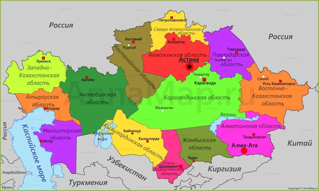 Karte von Kasachstan Online-Puzzle vom Foto