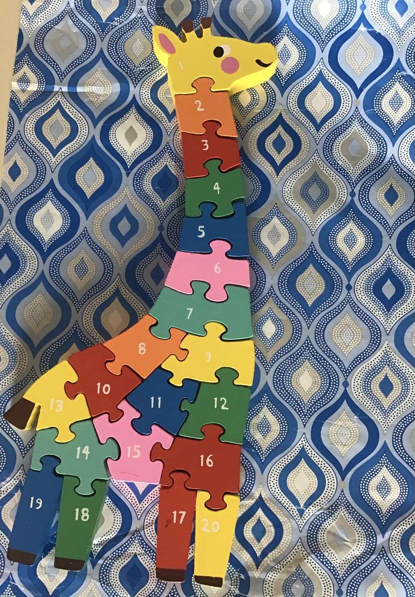 Giraffen met cijfers puzzel online van foto
