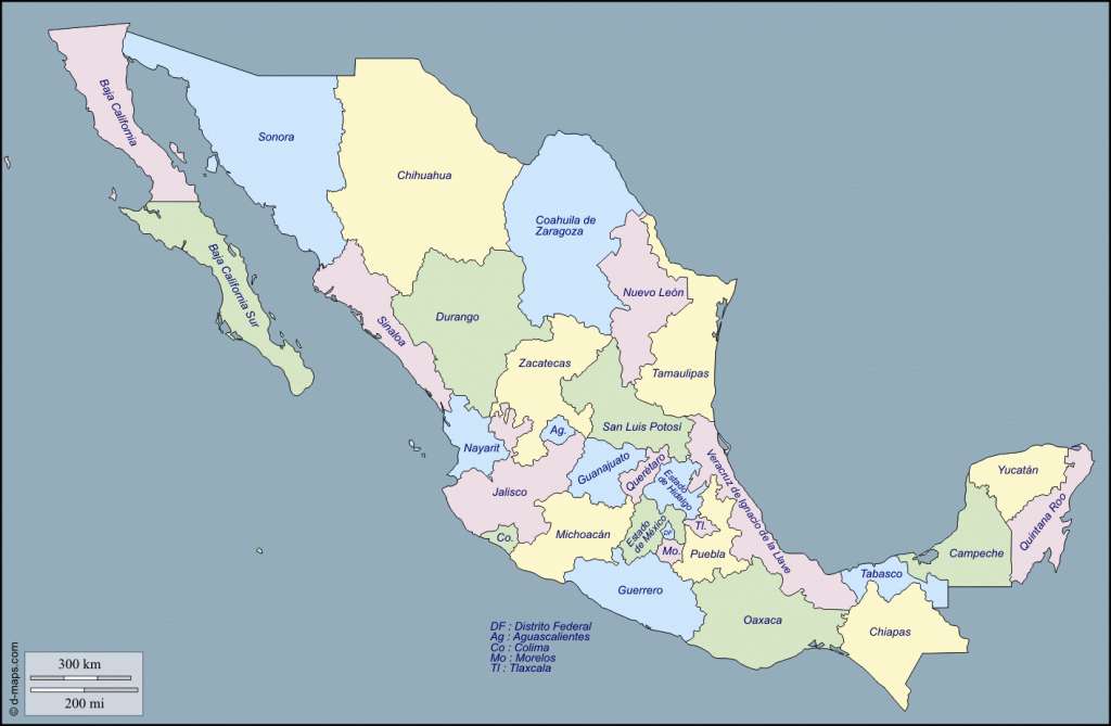 Карта на Мексиканската република онлайн пъзел