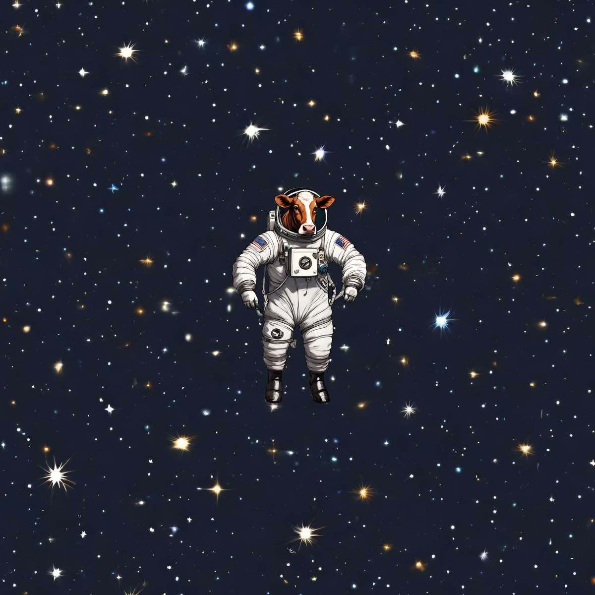 Space Cow pussel online från foto