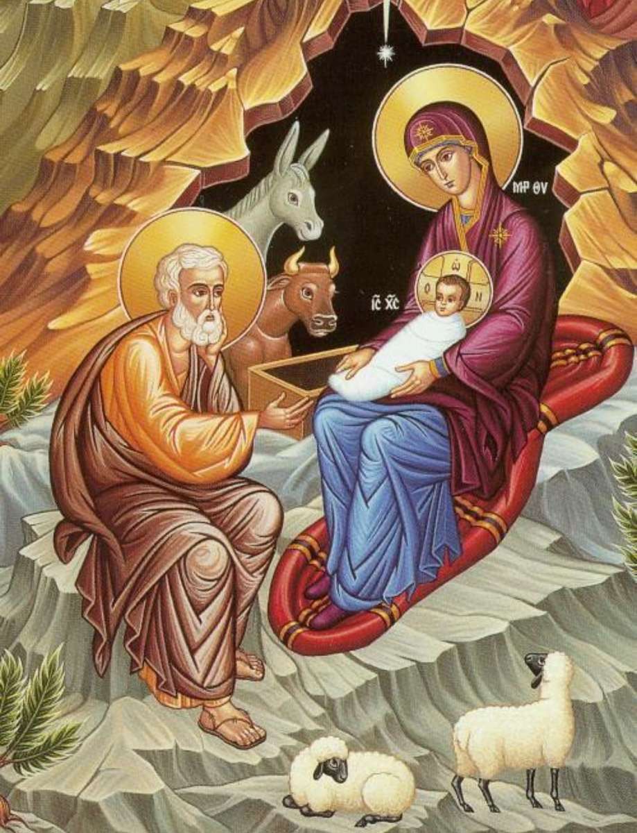 Ikone der Geburt Jesu Christi Online-Puzzle